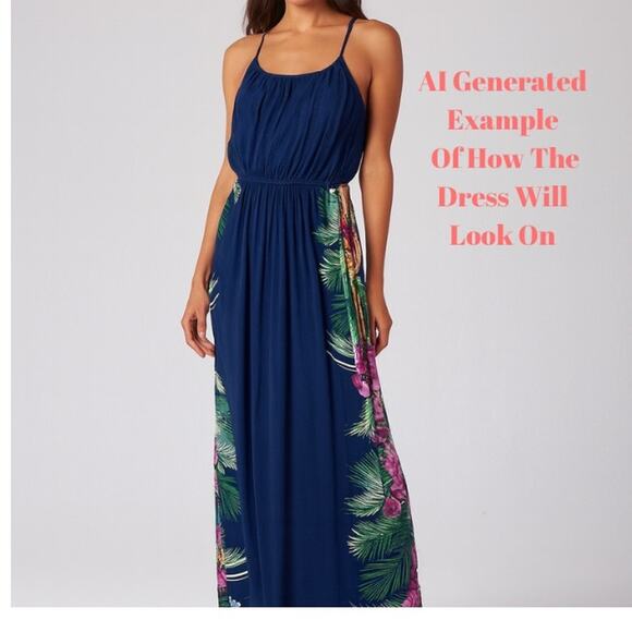 Y2K Maxi Dress Size M Candies Beachy Vacation Cruise Resort Ware Flowy Fun - Picture 1 of 8